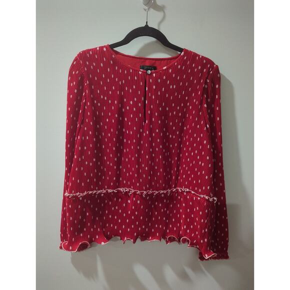 J Crew Ruffle Trim Pleated Peplum Blouse NWT - Picture 4 of 4